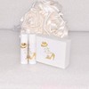 30 Retro Wedding Gold Foil Lip Balm Labels, Metallic Chapstick