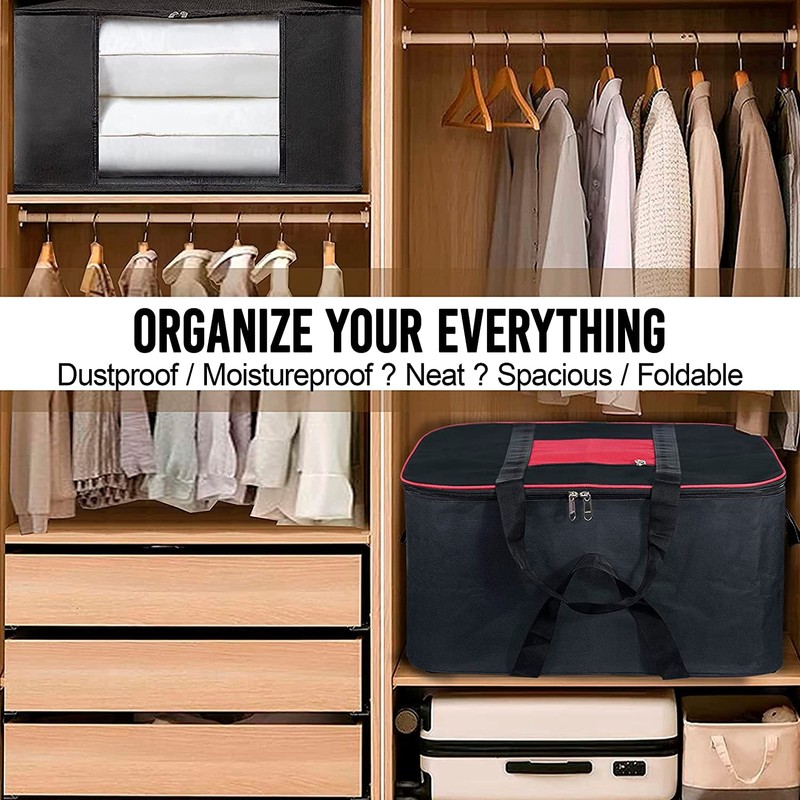 MJ Vision Extra Large Foldable Clothes Storage Bag Underbed Storage