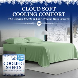 SLEEPHORIA Cooling Sheets - BreezeWeave 3 PC Twin Size Cooling Bed Sheets for Hot Sleepers & Deep, Cool Rest - Cloud Soft, Silky Smooth, 16 in Deep Pocket, Ultra Durable (Sage Green)