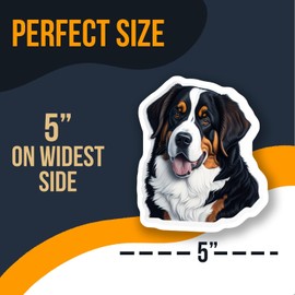 Cute Bernese Mountain Dog Sticker - Adorable Pet Stickers for Laptops - Water Bottles - Journals and Scrapbooks - Animal Decal Art - AAS0645