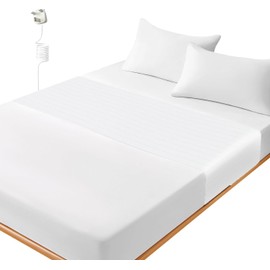 GRUENERDE Grounding sheets Conductive Grounding Bed Sheet Grounding Well Mat with 15ft Grounding Cord & Bed Clips Silver Grounding Mat for Better Sleep (39x80in)