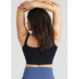 Yummie Size 1X/2X Tanya YT6-538 Scoop Neck  Seamless Wireless Bra BLACK