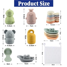 Mailfull 15er Set Badewannenspielzeug Wasserspielzeug Kinder mit Aufbewahrungstasche Süße Spritztiere Badewanne Badespielzeug Baby ab 1 2 3 Jahr