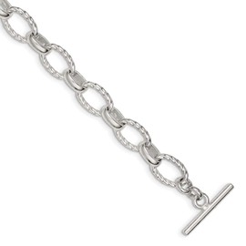 Chain Necklace White Sterling Silver bracelet style Link, 7.75 in 8.25 mm