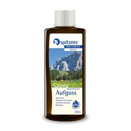 Spitzner Saunaaufguss Alpenkräuter kühl-frisch 190 ml – Wellness Sauna Aufguss, Allgäu Kräuter Saunaduft Konzentrat, erfrischend und entspannend, naturreines Saunaöl
