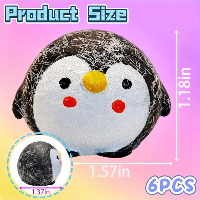 6Pcs Penguin Taba Squishy Toys, Kawaii Squishies, Handmade Taba Squishy
