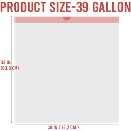 BEIDOU-PAC 39 Gallon Lawn & Leaf Trash Bags Drawstring, 50 Count, Heavy Duty White & Unscented Plastic Bags, Multi-purpose Garbage Bags for Home Commercial, Outdoor, Construction, Industrial