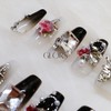 GLORS Handmade Press On Nails, Long Coffin Style, Black with