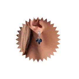 Aneneiceera Boho Sapphire Tassel Earrings Blue Crystal Heart Earrings Gold Cz Bar Stud Earrings Blue Cz Heart Drop Earrings Blue Rhinestone Earrings Jewelry for Women