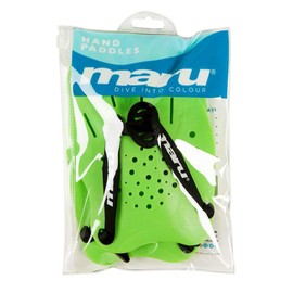 MARU Adult and Junior Swimming Hand Paddles , Equipment and Kit for Training aid in Pool, Build Strength, Easy to fit, for Novice and Professional Use, available in Green and Pink (Green, One Size)