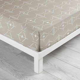 douceur d'intérieur, Aristide Natural Fitted Sheet (160 x 200 cm) 100% Cotton