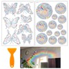 WEDAMOO 20 Pcs Butterfly/Round Anti-Collision Stickers, Rainbow Prism Window Stickers,