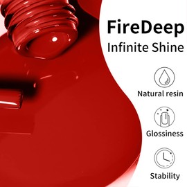 Firedeep Red Gel Nail Polish,0.54 Fl Oz Large Bottle Mid Red Color Soak Off UV LED Nail Gel Polish Autumn Winter Christmas Nail Art Starter Manicure Salon DIY at Home 1Pcs
