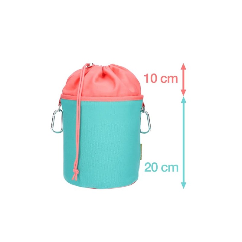 trendfinding Canvas Fabric Clothes Peg Bag with 2 Carabiner Hooks