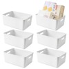 ATRDTO 6 Pack Plastic Storage Bins and Baskets, White Kitchen