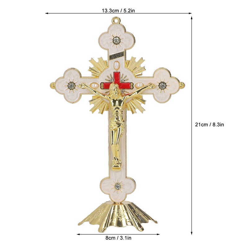 Metal Enamel Crosses Enamel Coating Anti Rust Gold White Crosses