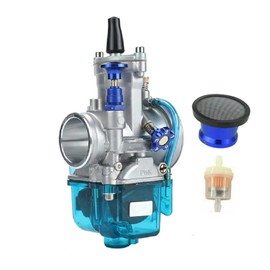 SVKCAR Carburetor PWK 34MM for Suzuki RM 125 250 370 500 Kawasaki KX 125 250 500 Yamaha YZ 85 125 175 250 YFS 200 Blaster Dirt Pit Bike Go Kart 125cc 200cc 250cc Engine (with Blue Air Filter)