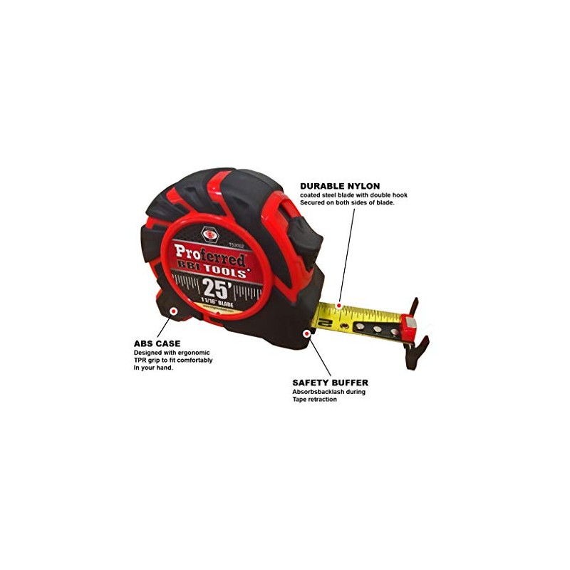 Proferred T53002 ProferredTape Measure, 25 ft, 1-1/16" Blade