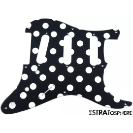 The STRATosphere * NEW Stratocaster PICKGUARD for Fender Vintage Strat 8 Hole Polka Dots Print