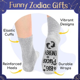 HAPPYPOP Pisces Gifts for Men- Astrology Constellation Horoscope Gifts, Zodiac Birthday Galaxy Pisces Socks
