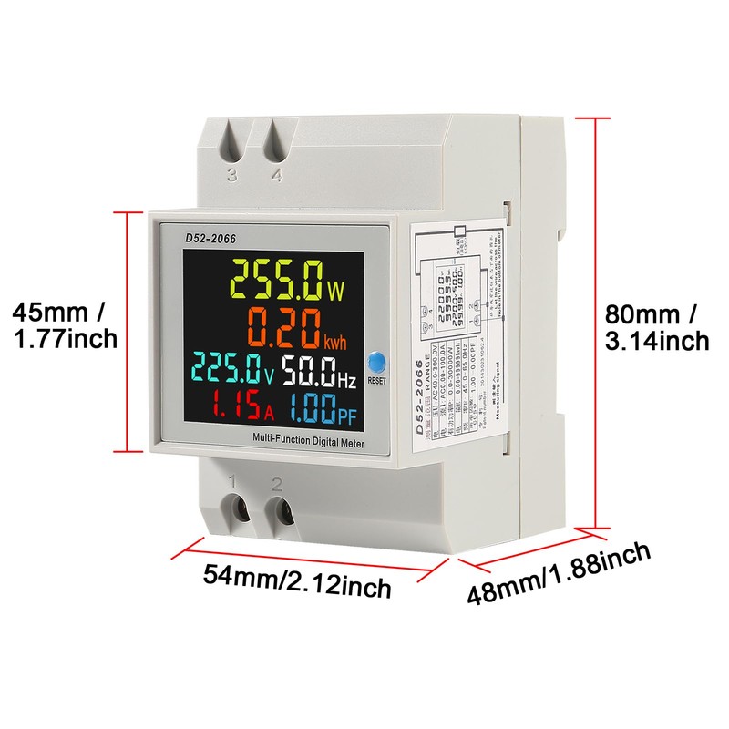 DIANN Multi-Function Meter AC 40-300V 100A Voltmeter Ammeter Single Phase