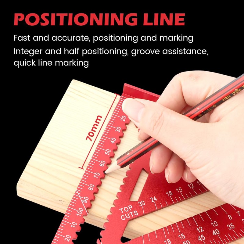 Carpenter Square 7 Inch Metal Squares Ruler Aluminum Alloy -