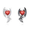 Angel Devil Earrings 925 Sterling Silver Zircon Angel Devil Wings