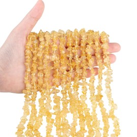 XIANNVXI 400 Pcs Citrine Beads,Drilled Yellow Beads,Citrine Yellow Crystal Stone Beads for Jewelry Making,Craft Beads Jewellery Beads,5-8mm Irregular Chip Beads Gemstones Beads Loose Beads