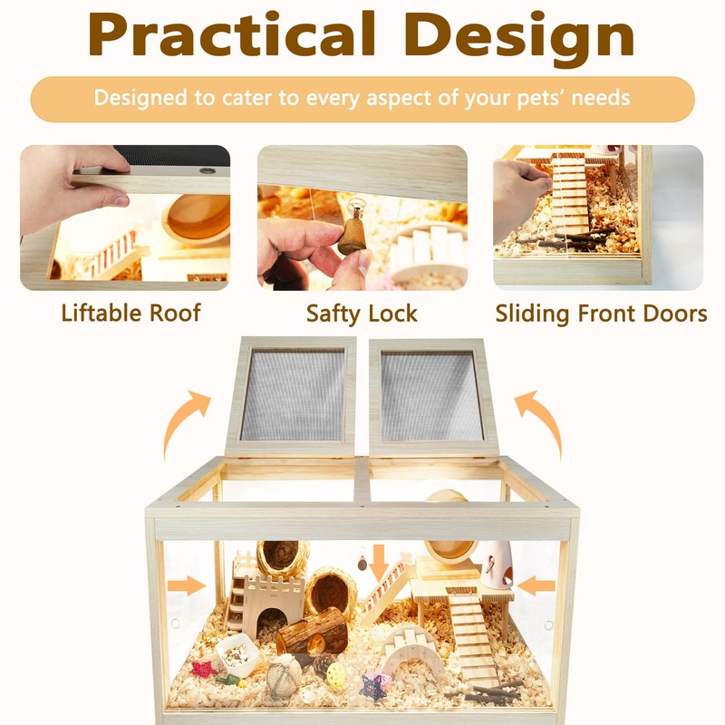 Prolee Hamster Cage Chewproof, Mice and Rat Habitat with Transparent