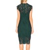 MEROKEETY Women's Sleeveless Lace Floral Elegant Cocktail Dress Crew Neck