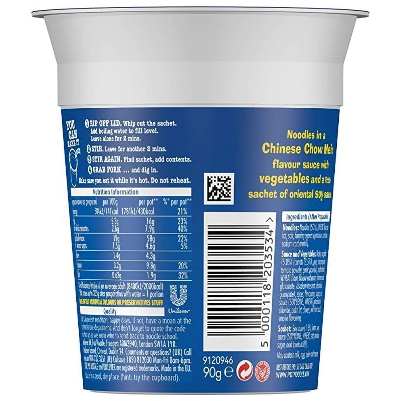 Pot Noodle Chinese Chow Mein 90g
