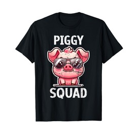 Funny Pig Wearing Sunglasses Piggy Squad Farm Farmer T-Shirt