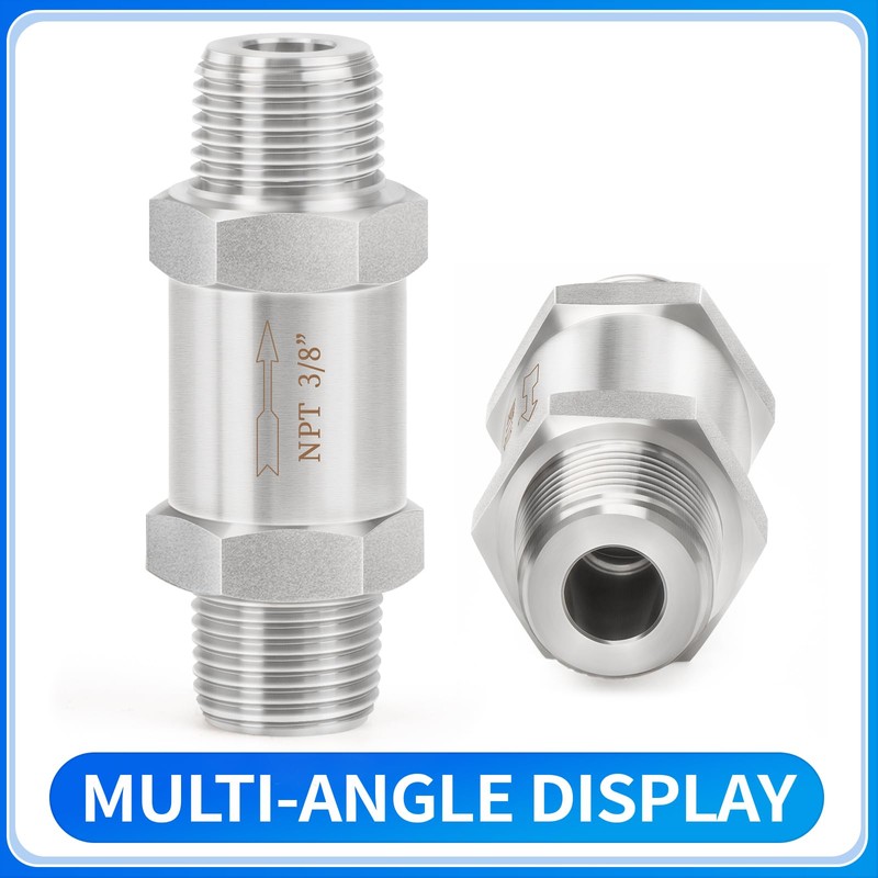 ChillWaves 304 Stainless Steel In-Line Split Check Valve 3/8" NPT