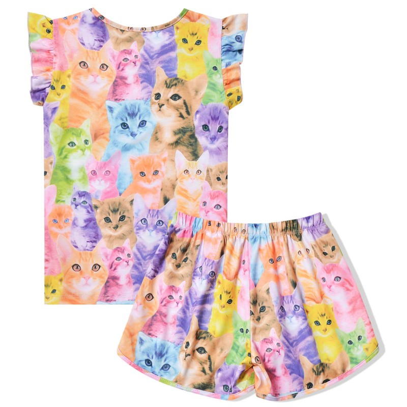 CHILDRENSTAR Cat Pjs Matching Dolls&Girls Pajama Sets Cotton American Girls
