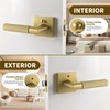Bak Bo Interior Privacy Door Handle with Lock, Indoor Knurled