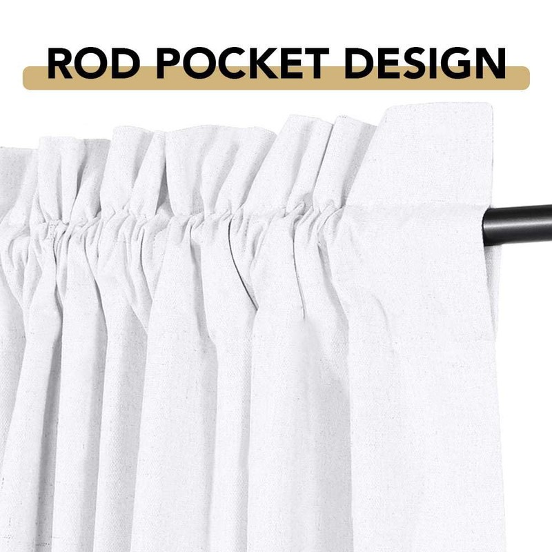 H.VERSAILTEX Linen Look 100% Blackout Curtains 45 Inches Long for