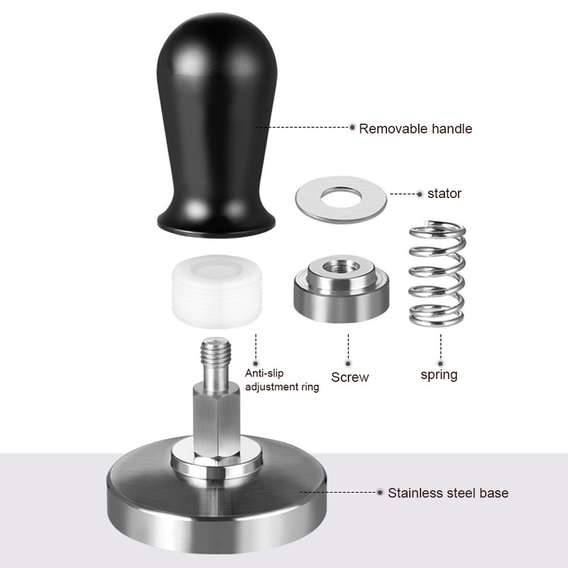 Stainless Steel Coffee Tamper Tool Elastic Powder Press with Spring