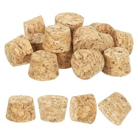 sourcing map 20 Pcs Cork for Bottles Stoppers Cork Plugs, 1.16x0.98x0.79 Inch Soft Wood Natural Tapered Corks for Bar Restaurant DIY Crafts