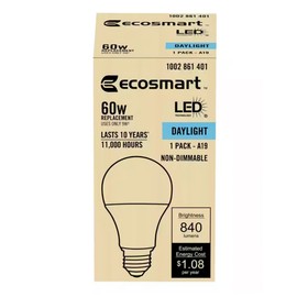 LYTIO B7A19A60WUL31 60-Watt Equivalent A19 Non-Dimmable LED Light Bulb Daylight 5000 (1-Pack)
