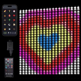 Afirst Curtain Lights Smart Curtain Lights with 540 LED Music Sync Dynamic DIY Wall Lights APP & Remote Control Curtain String Lights for Bedroom Window Indoor Outdoor Valentine's Day Decor