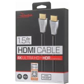 Rocketfish- 1.5' 4K Ultra HD In-Wall HDMI Cable - Black