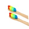 LALAFINA Bamboo Toothbrushes 4pcs Set Adults Gentle Bristles Ergonomic Handle