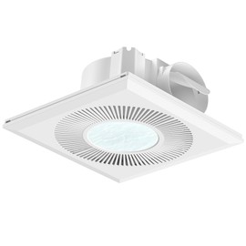FWASTT Bathroom 12IN Exhaust Fan with Light 165CFM 3CCT Shower Bathroom Vent Fan with 1400lm Led Light Combo Quiet 1.2 Sones Bath Ceiling vent with Adjustable Led Light (4000k Frosted White)