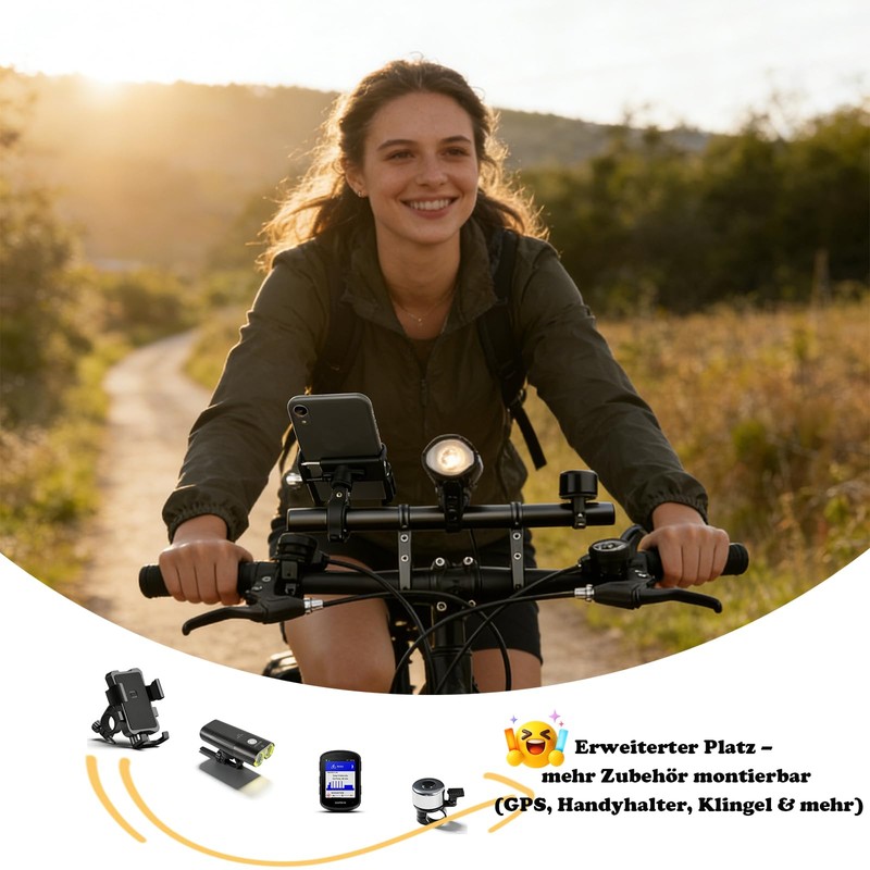 Bicycle Handlebar Extension, 20 cm Handlebar Extension Bicycle with Screwdriver,
