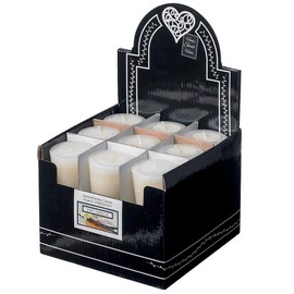 18 Votive Candles Scented Candles Pillar Baked Apple Vanilla Cinnamon Rose Tea Fresh Linen (Vanilla)