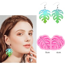 Leaf Shape Resin Earring Mold Silicone Resin Jewelry Molds DIY Epoxy Resin Casting Molds for Women Earrings and Pendants Crafts Necklace Resin Mold