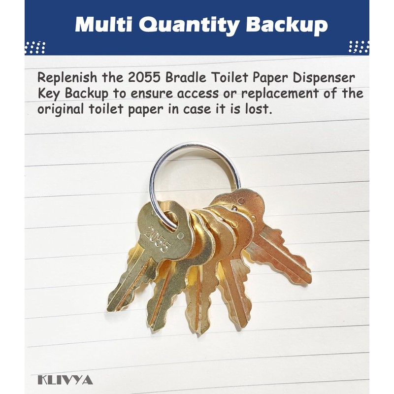 KLIVYA 2055 Dispenser Key for Bradle's Multi-Purpose dispensers, Including Toilet