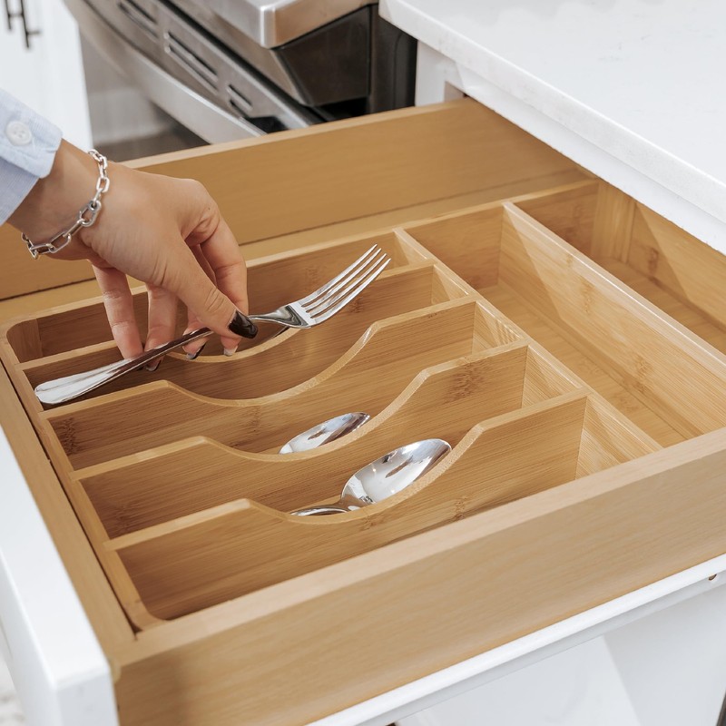 KitchenEdge Silverware Organizer - Cutlery, Flatware, and Utensil Holder for