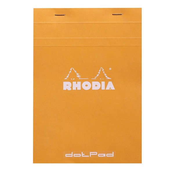 Rhodia Notepad, No16 A5, Dot - Orange, 6" x 8 1/4" (16558C)