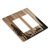 Rustic Deer Forest Pine Tree Brown Wood 2 Gang Double